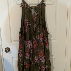 Green floral dress